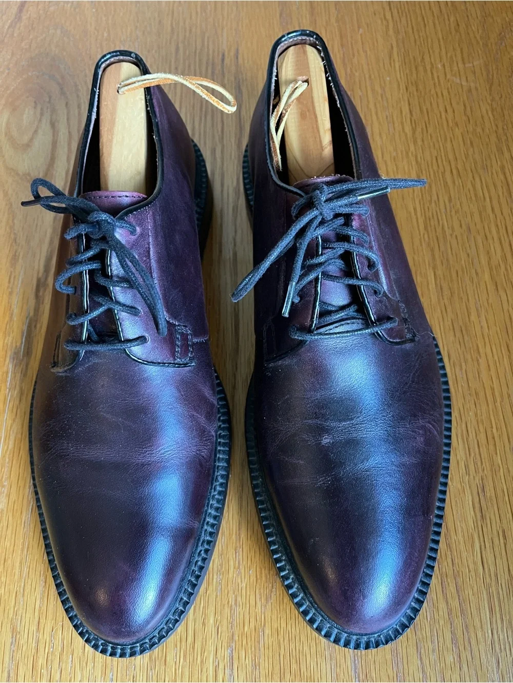 Men's Cordovan Leather Lace-Up Shoes